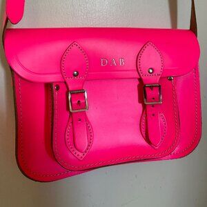 Hot Pink Mini Satchel with "DAB" Initials - Cambridge Satchel Company